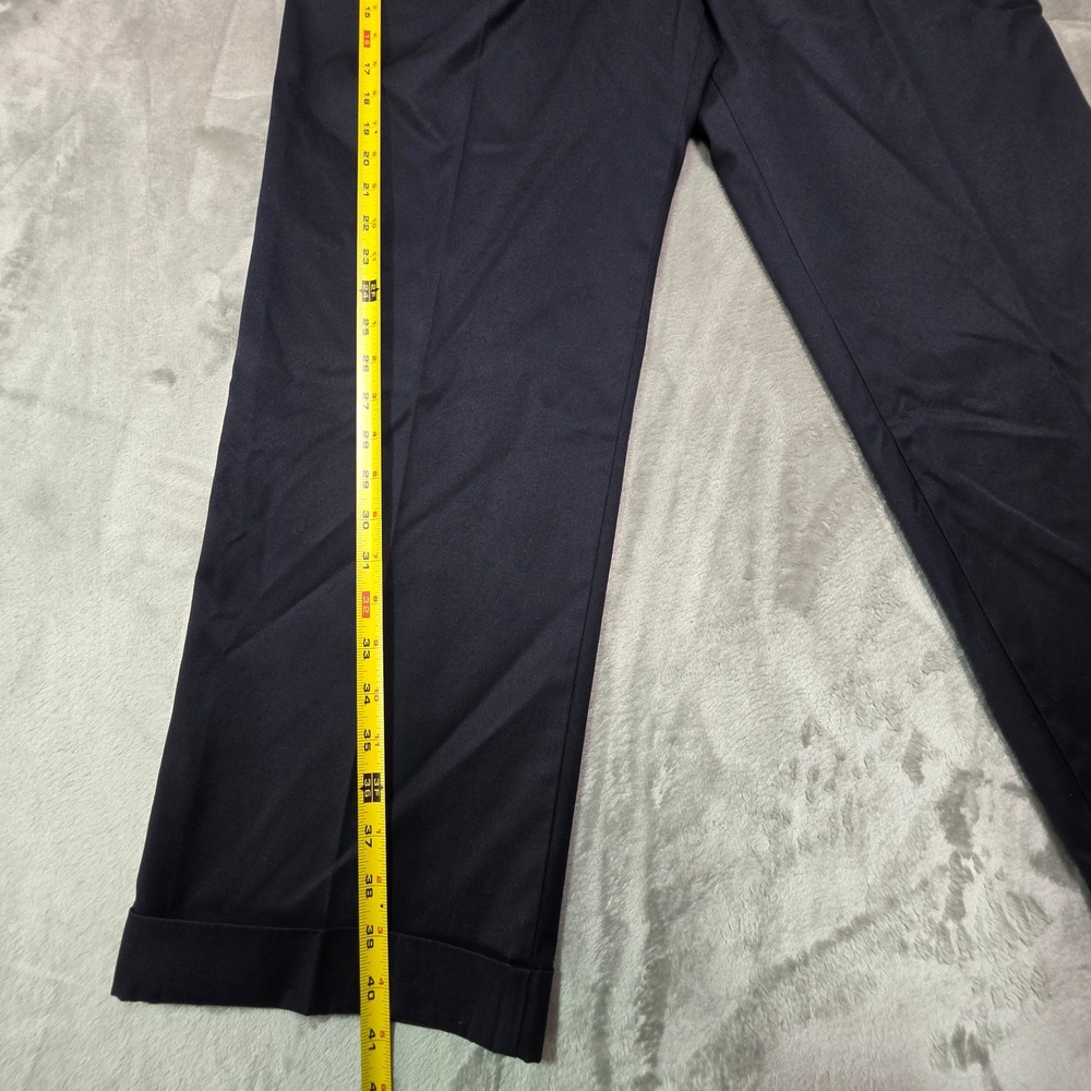 Dockers Men Navy Blue Iron Free Khaki D3 Classic Fit Pleated Cuffed Pants 34x30 - Picture 4 of 7